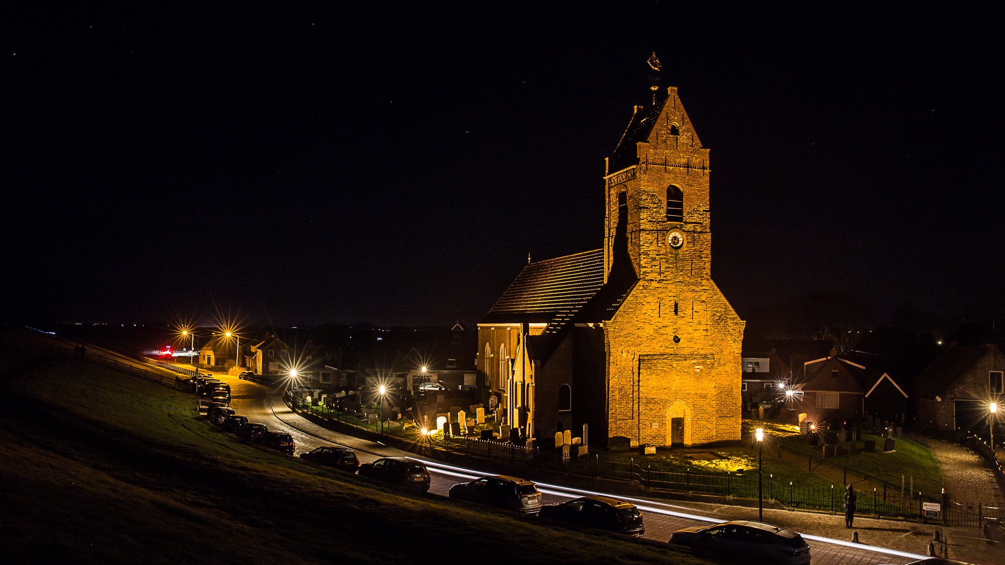 Kerkje van Wierum bij nacht 28-02-2023